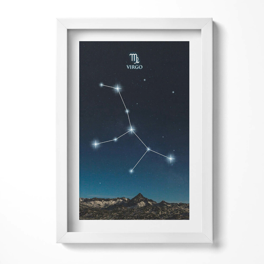 Obraz s rámem elegantní Souhvězdí zvěrokruhu Panny