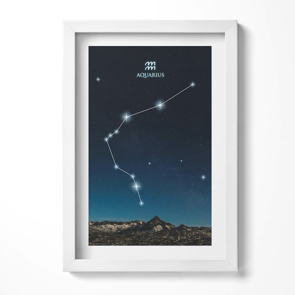 Obraz s rámem elegantní Souhvězdí zvěrokruhu Vodnáře