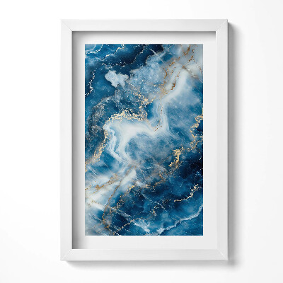 Obraz s rámem elegantní Kamenná textura se zlatem