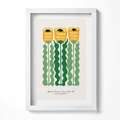 Obraz s rámem elegantní Ilustrace rostlin a květin