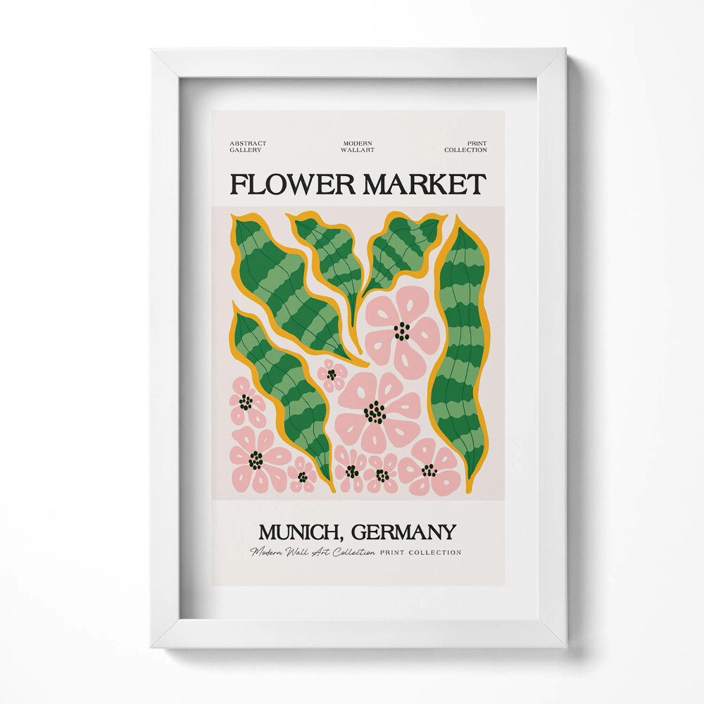 Obraz s rámem elegantní Ilustrace rostlin a květin