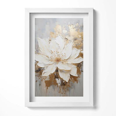 Obraz s rámem elegantní Jemně malovaná květina