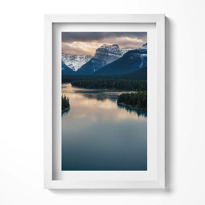 Obraz s rámem elegantní Krajina řeky lesů a hor