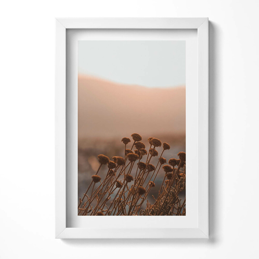 Obraz s rámem elegantní Boho romantická tráva krajina