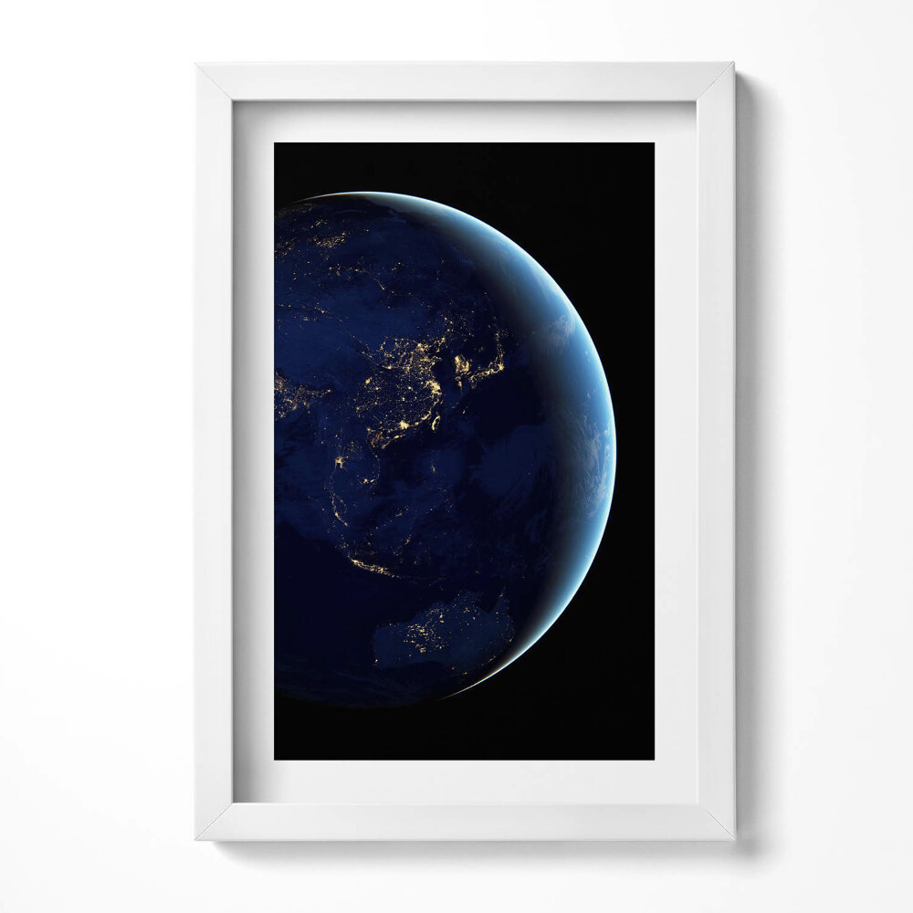 Obraz s rámem elegantní Zeměkoule ve vesmíru