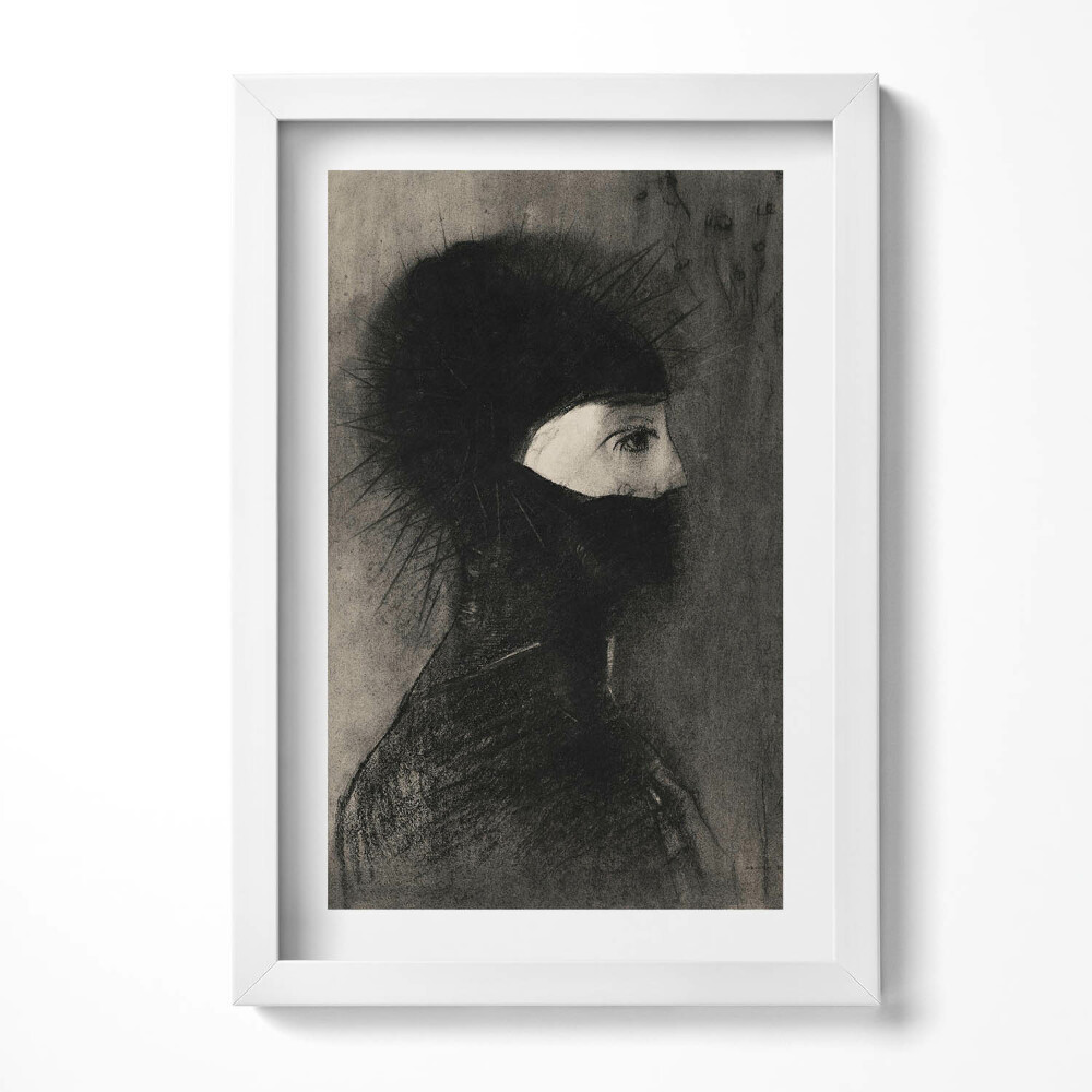 Obraz s rámem elegantní Portrét osoby, která nosí kuklu