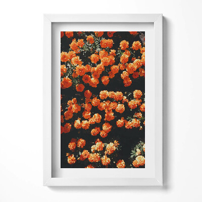 Obraz s rámem elegantní Oranžové květy