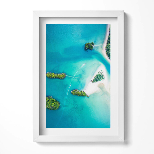 Obraz s rámem elegantní Pobřeží z ptačí perspektivy