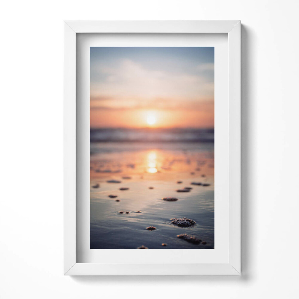 Obraz s rámem elegantní Východ slunce nad vodou