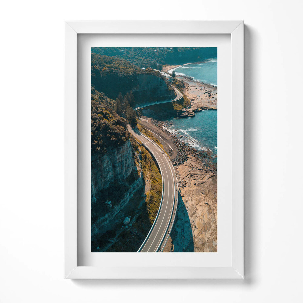 Obraz s rámem elegantní Přímořská cesta z ptačí perspektivy