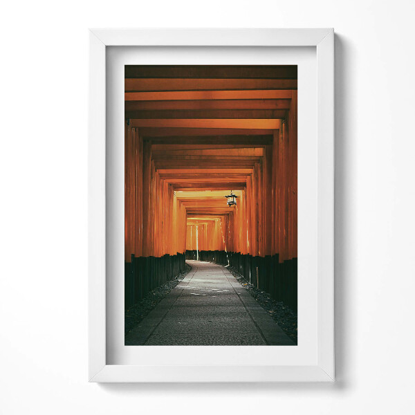 Obraz s rámem elegantní Tradiční cesta přes bránu torii