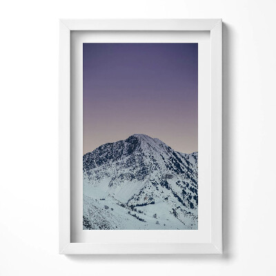 Obraz s rámem elegantní Zasněžený vrchol hory za soumraku