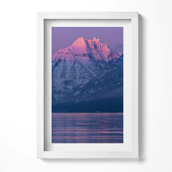 Obraz s rámem elegantní Zimní krajina hor a vody