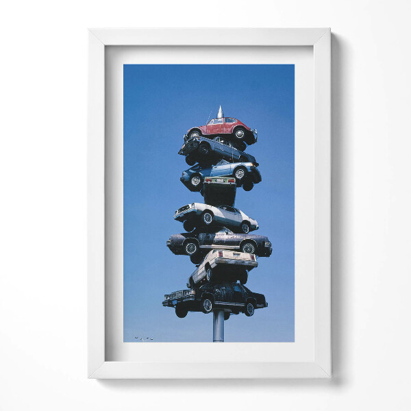 Obraz s rámem elegantní Auta nabodnutá