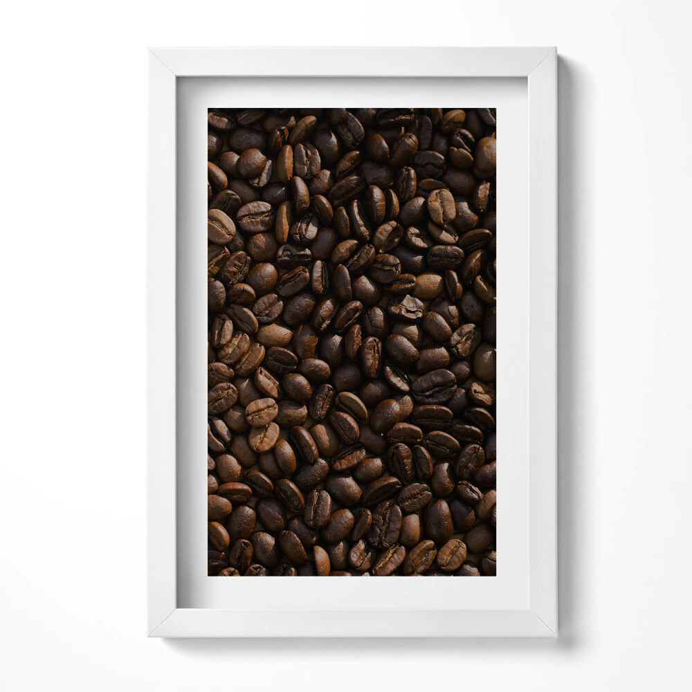 Obraz s rámem elegantní Kávová zrna Arabica