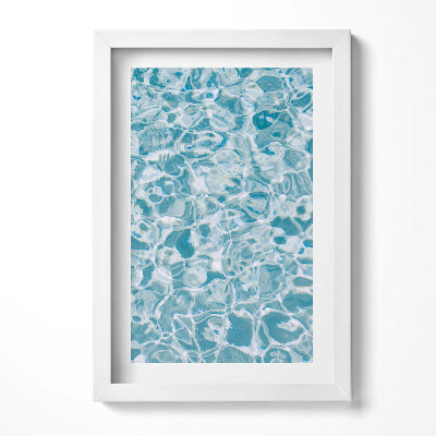 Obraz s rámem elegantní List modré, průhledné vody