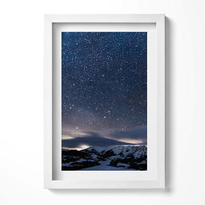 Obraz s rámem elegantní Hvězdy na obloze v noci v horách
