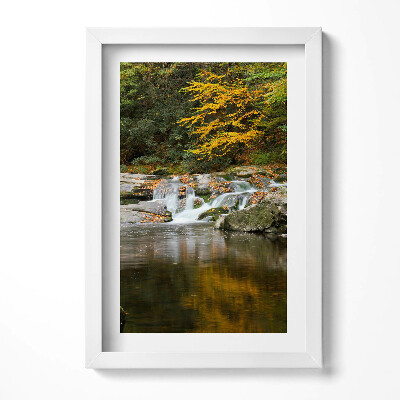 Obraz s rámem elegantní Zelená krajina lesního potoka