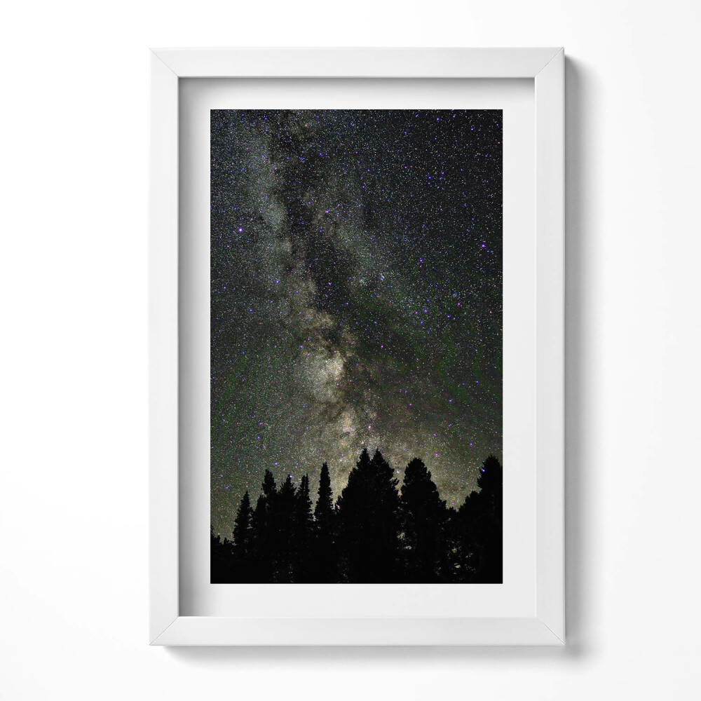 Obraz s rámem elegantní Hvězdná obloha nad lesem