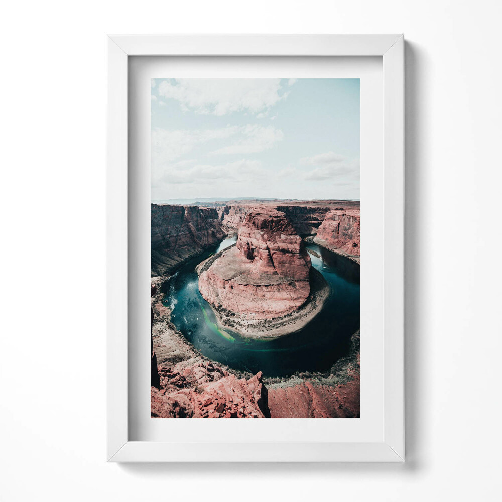 Obraz s rámem elegantní Krajina řeky a útesu