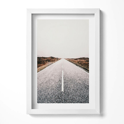 Obraz s rámem elegantní Prázdná rovná asfaltová cesta