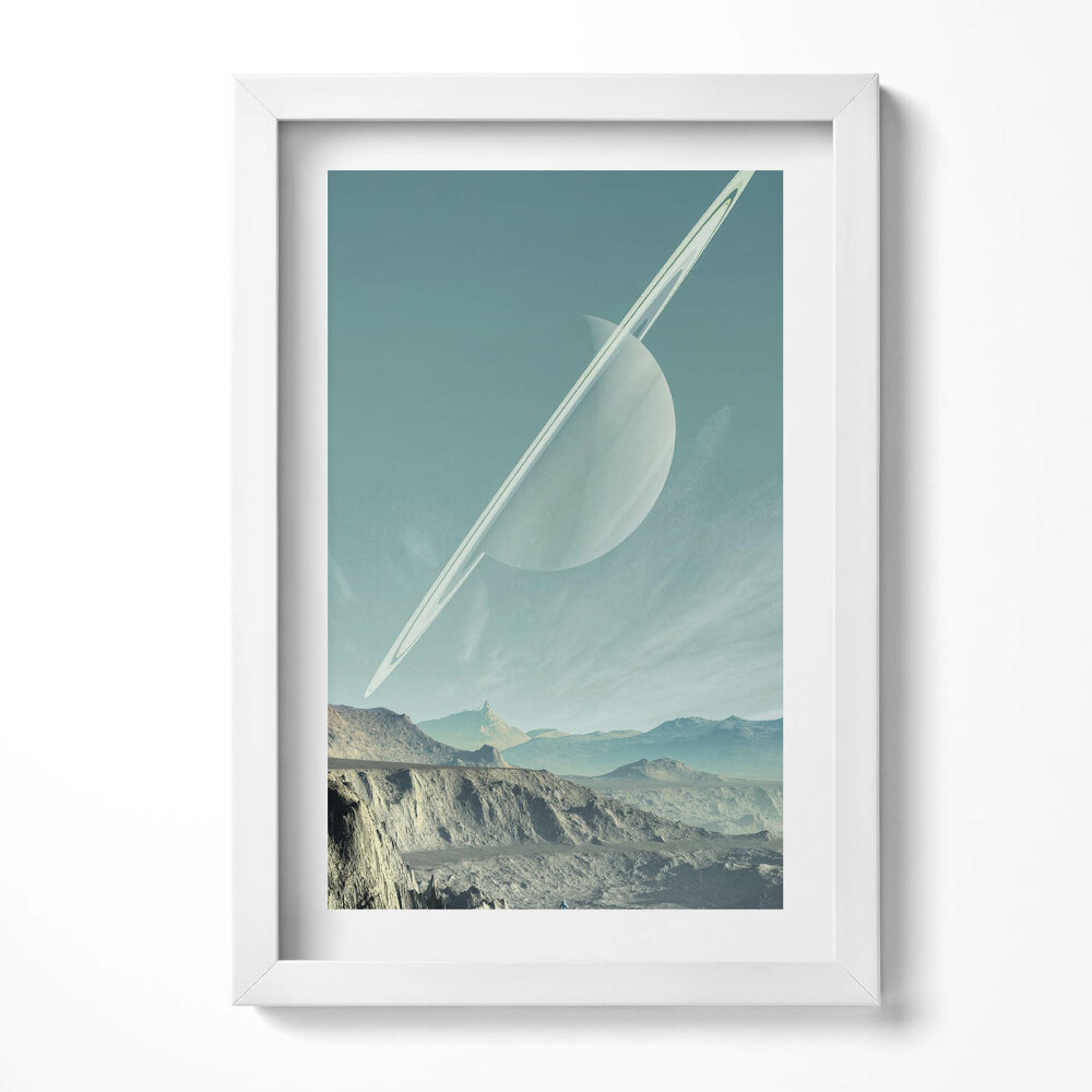 Obraz s rámem elegantní Planeta Saturn na obloze