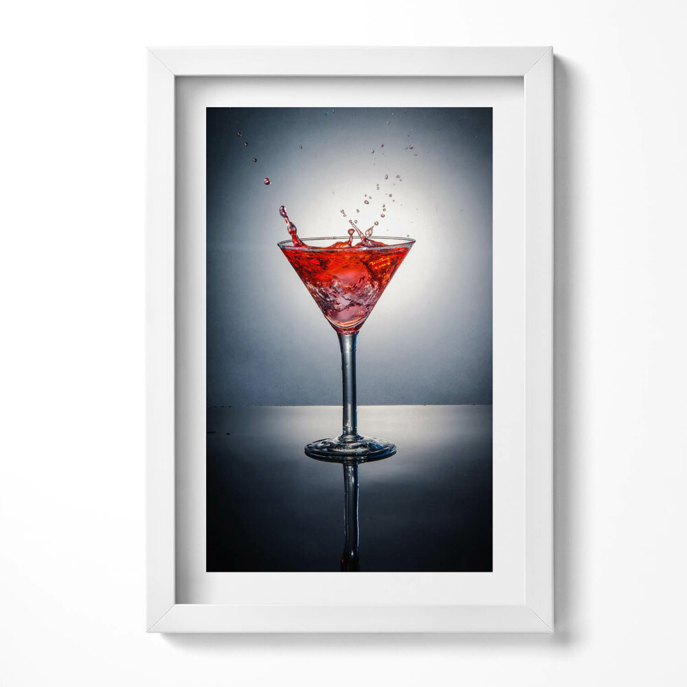 Obraz s rámem elegantní Sklenka martini
