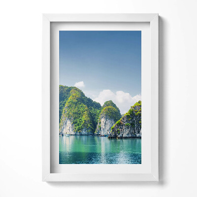 Obraz s rámem elegantní Tyrkysové moře a útesy