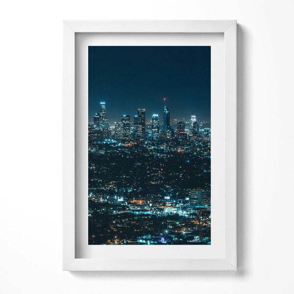 Obraz s rámem elegantní Velké osvětlené město na noční panorama