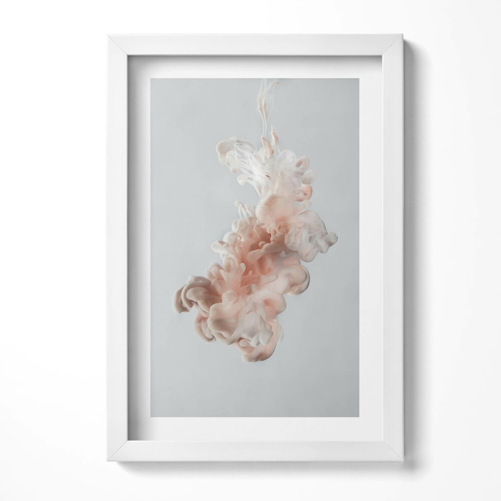 Obraz s rámem elegantní Abstraktní béžový inkoust ve vodě