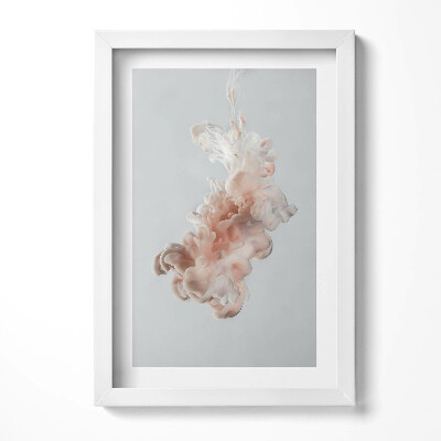 Obraz s rámem elegantní Abstraktní béžový inkoust ve vodě