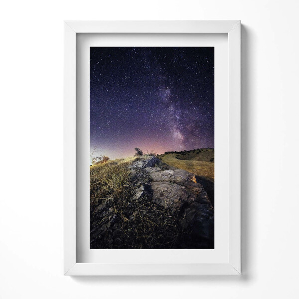 Obraz s rámem elegantní Krajina přírody a hvězdné nebe