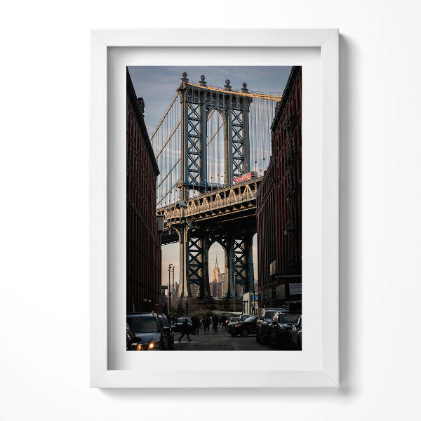 Obraz s rámem elegantní Architektura mostu a budov