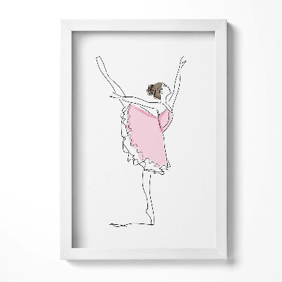 Obraz s rámem elegantní Line-art tančících baletek