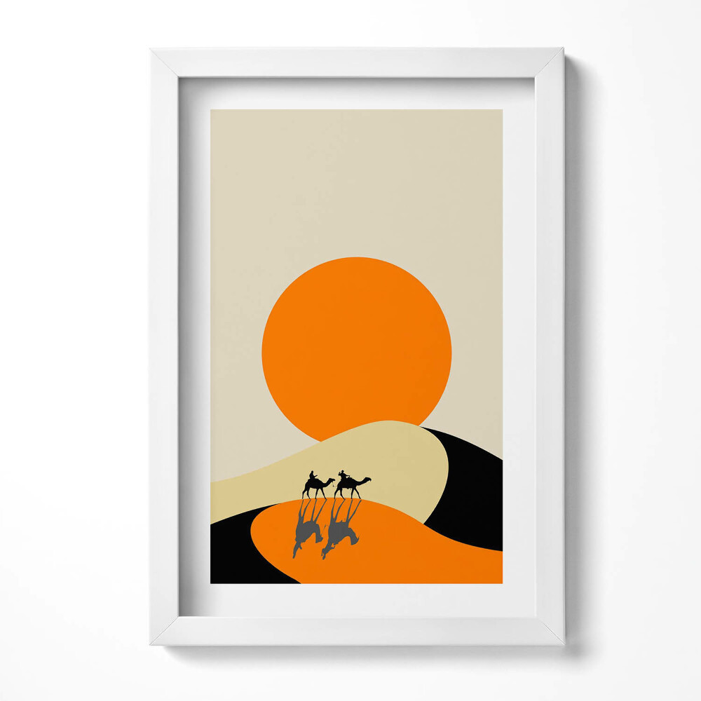 Obraz s rámem elegantní Ilustrace přechodu pouště