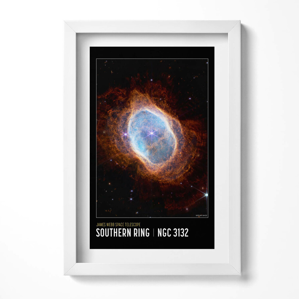 Obraz s rámem elegantní Plakát s vesmírnou tématikou s fotkami NASA