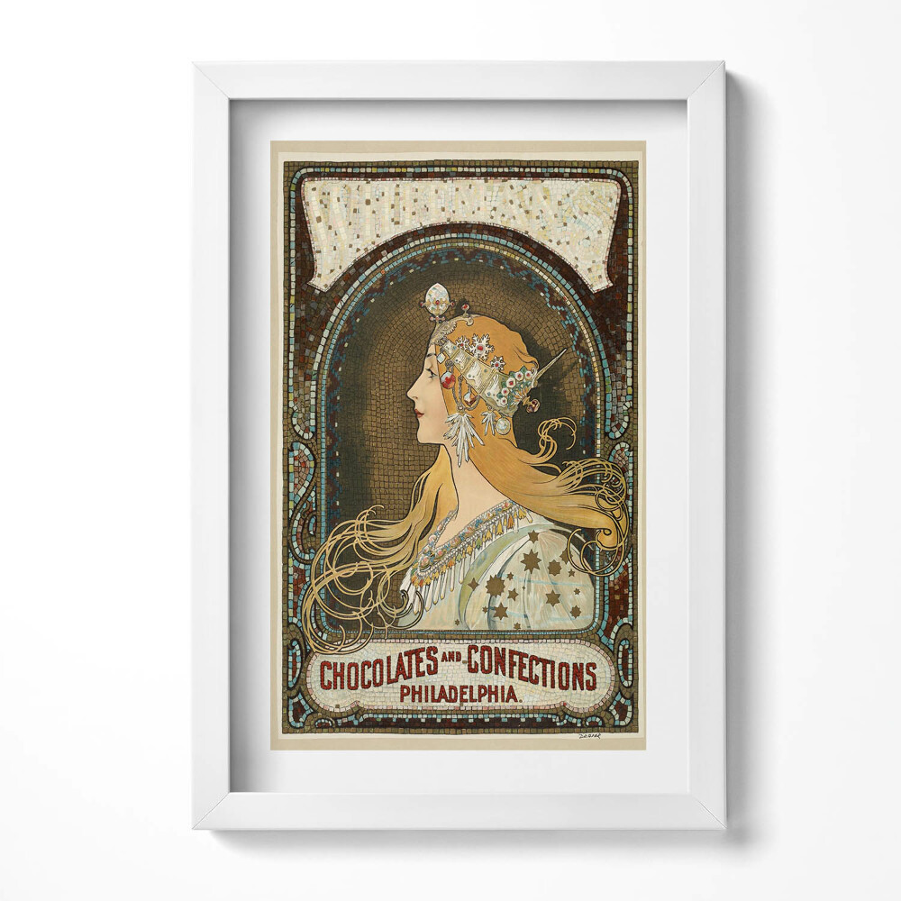 Obraz s rámem elegantní Žena ilustrace - Alfons Mucha