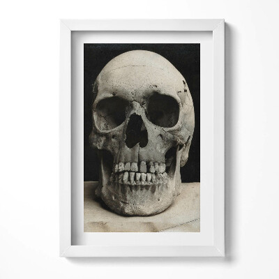 Obraz s rámem elegantní Kostra lidské lebky