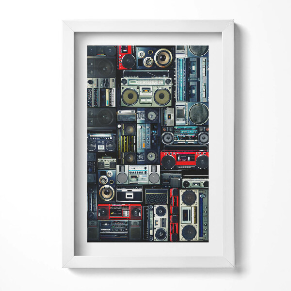 Obraz s rámem elegantní Hudba - Vintage boombox