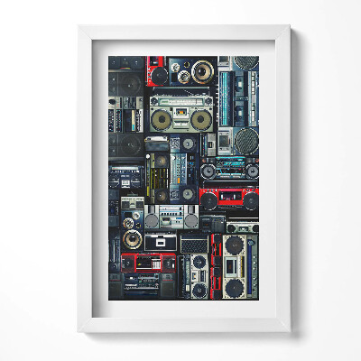 Obraz s rámem elegantní Hudba - Vintage boombox