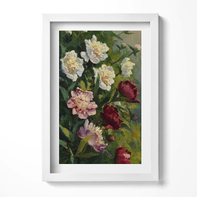 Obraz s rámem elegantní Malované krásné květiny