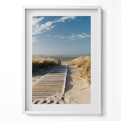 Obraz v rámu dekorativní Výhled na pláž a moře