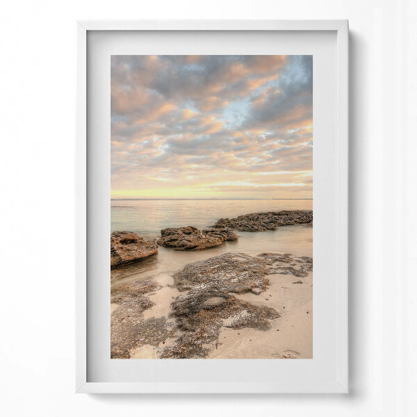 Obraz v rámu dekorativní Plážová krajina moře a oblohy