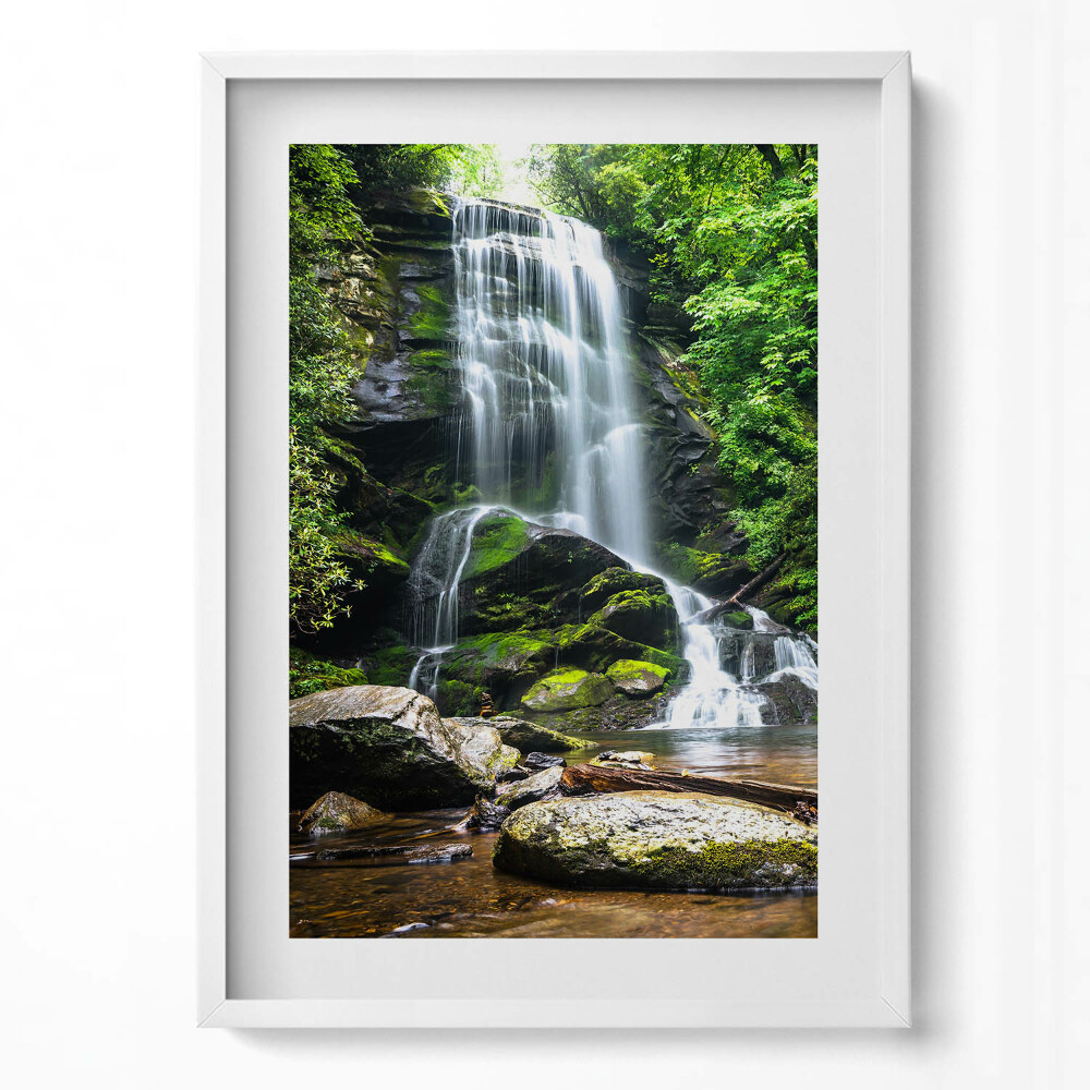 Obraz v rámu dekorativní Lesní vodopád
