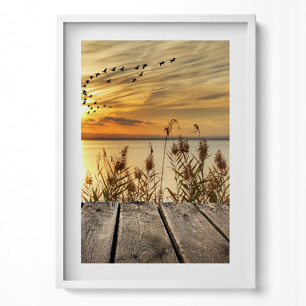 Obraz v rámu dekorativní Molo při západu slunce