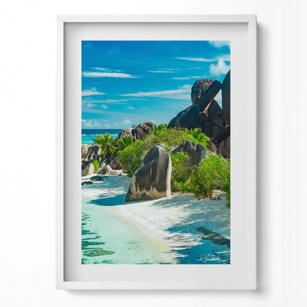 Obraz v rámu dekorativní Letní krajina pláže a oceánu