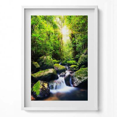 Obraz v rámu dekorativní Vodopád uprostřed džungle