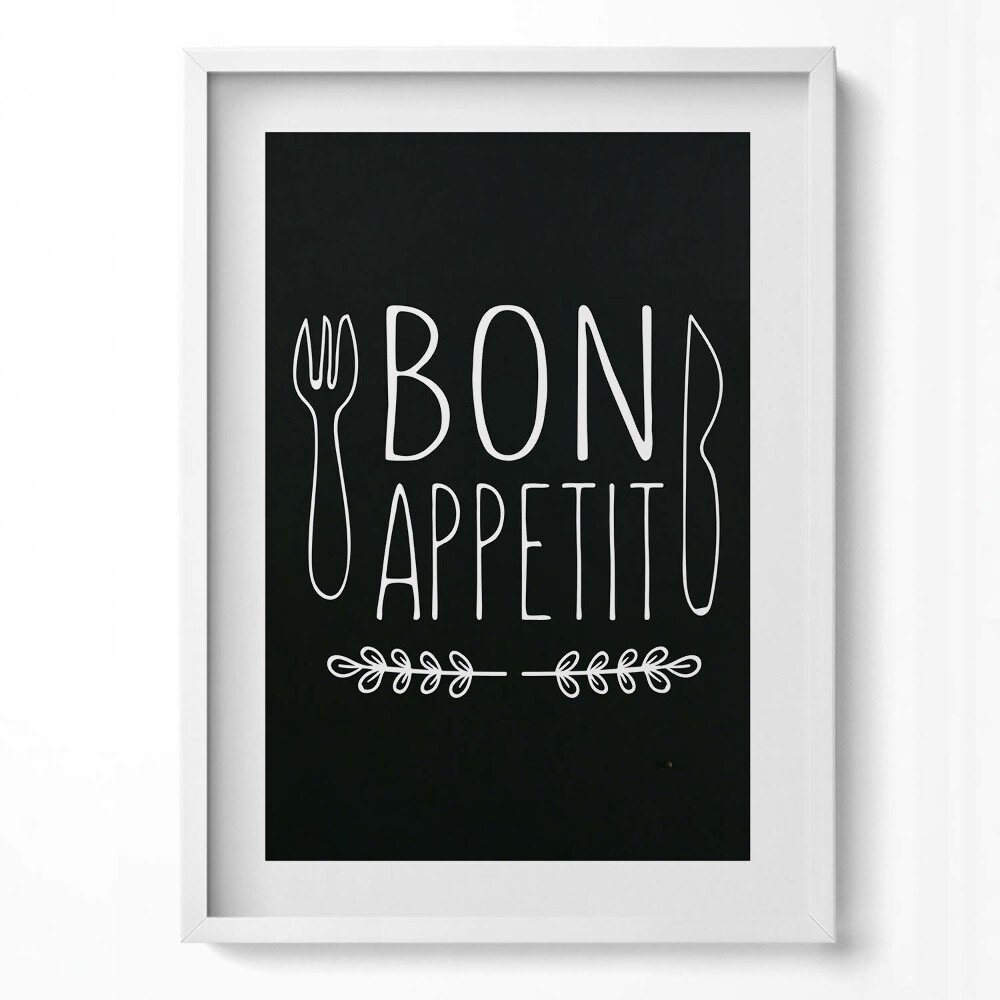 Obraz v rámu dekorativní Nápis dobrou chuť