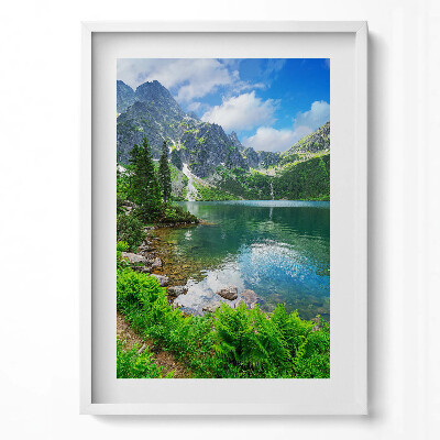 Obraz v rámu dekorativní Lesní horská krajina