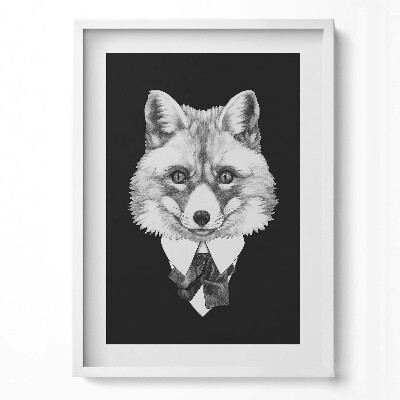 Obraz v rámu dekorativní Ilustrace liščí hlavy